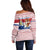 Netherlands Christmas Off Shoulder Sweater with Sinterklaas Horse Dutch Flag and Festive Knit Pattern - Wonder Print Shop