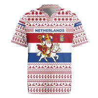 Netherlands Christmas Rugby Jersey with Sinterklaas Horse Dutch Flag and Festive Knit Pattern - Wonder Print Shop