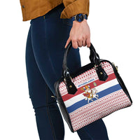 Netherlands Christmas Shoulder Handbag with Sinterklaas Horse Dutch Flag and Festive Knit Pattern - Wonder Print Shop