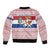 Netherlands Christmas Sleeve Zip Bomber Jacket with Sinterklaas Horse Dutch Flag and Festive Knit Pattern - Wonder Print Shop