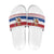 Netherlands Christmas Slide Sandals with Sinterklaas Horse Dutch Flag and Festive Knit Pattern - Wonder Print Shop