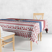 Netherlands Christmas Tablecloth with Sinterklaas Horse Dutch Flag and Festive Knit Pattern - Wonder Print Shop