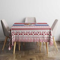 Netherlands Christmas Tablecloth with Sinterklaas Horse Dutch Flag and Festive Knit Pattern - Wonder Print Shop