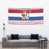 Netherlands Christmas Tapestry with Sinterklaas Horse Dutch Flag and Festive Knit Pattern - Wonder Print Shop