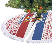 Netherlands Christmas Tree Skirt with Sinterklaas Horse Dutch Flag and Festive Knit Pattern - Wonder Print Shop