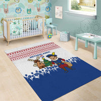 Netherlands Christmas Area Rug with Christmas Tree Windmill Piet Character and Tulip Pattern - Wonder Print Shop