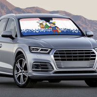 Netherlands Christmas Auto Sun Shade with Christmas Tree Windmill Piet Character and Tulip Pattern - Wonder Print Shop