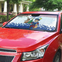 Netherlands Christmas Auto Sun Shade with Christmas Tree Windmill Piet Character and Tulip Pattern - Wonder Print Shop