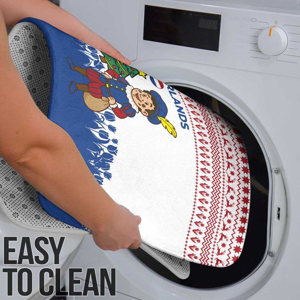 Netherlands Christmas Bathroom Set with Christmas Tree Windmill Piet Character and Tulip Pattern - Wonder Print Shop