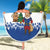 Netherlands Christmas Beach Blanket with Christmas Tree Windmill Piet Character and Tulip Pattern - Wonder Print Shop