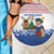 Netherlands Christmas Beach Blanket with Christmas Tree Windmill Piet Character and Tulip Pattern - Wonder Print Shop