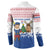 Netherlands Christmas Button Sweatshirt with Christmas Tree Windmill Piet Character and Tulip Pattern - Wonder Print Shop