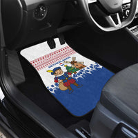 Netherlands Christmas Car Mats with Christmas Tree Windmill Piet Character and Tulip Pattern - Wonder Print Shop