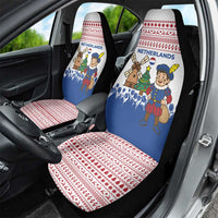 Netherlands Christmas Car Seat Cover with Christmas Tree Windmill Piet Character and Tulip Pattern - Wonder Print Shop