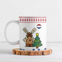 Netherlands Christmas Ceramic Mug with Christmas Tree Windmill Piet Character and Tulip Pattern - Wonder Print Shop