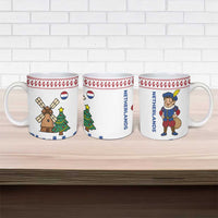Netherlands Christmas Ceramic Mug with Christmas Tree Windmill Piet Character and Tulip Pattern - Wonder Print Shop