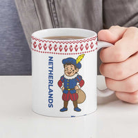 Netherlands Christmas Ceramic Mug with Christmas Tree Windmill Piet Character and Tulip Pattern - Wonder Print Shop