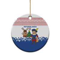 Netherlands Christmas Ceramic Ornament with Christmas Tree Windmill Piet Character and Tulip Pattern - Wonder Print Shop