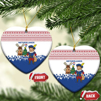 Netherlands Christmas Ceramic Ornament with Christmas Tree Windmill Piet Character and Tulip Pattern - Wonder Print Shop