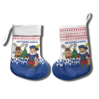 Netherlands Christmas Stocking with Christmas Tree Windmill Piet Character and Tulip Pattern - Wonder Print Shop