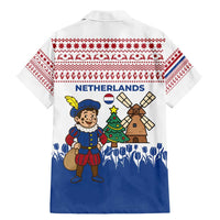 Netherlands Christmas Family Matching Mermaid Dress and Hawaiian Shirt with Christmas Tree Windmill Piet Character and Tulip Pattern - Wonder Print Shop