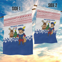 Netherlands Christmas Garden Flag with Christmas Tree Windmill Piet Character and Tulip Pattern - Wonder Print Shop