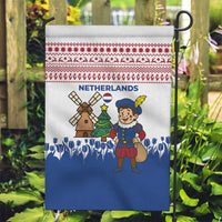 Netherlands Christmas Garden Flag with Christmas Tree Windmill Piet Character and Tulip Pattern - Wonder Print Shop
