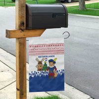 Netherlands Christmas Garden Flag with Christmas Tree Windmill Piet Character and Tulip Pattern - Wonder Print Shop