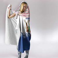 Netherlands Christmas Hooded Blanket with Christmas Tree Windmill Piet Character and Tulip Pattern - Wonder Print Shop