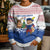 Netherlands Christmas Kid Ugly Christmas Sweater with Christmas Tree Windmill Piet Character and Tulip Pattern - Wonder Print Shop