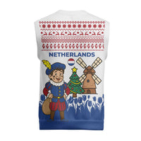 Netherlands Christmas Knitted V-Neck Vest with Christmas Tree Windmill Piet Character and Tulip Pattern - Wonder Print Shop