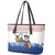 Netherlands Christmas Leather Tote Bag with Christmas Tree Windmill Piet Character and Tulip Pattern - Wonder Print Shop