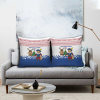 Netherlands Christmas Pillow Cover with Christmas Tree Windmill Piet Character and Tulip Pattern - Wonder Print Shop