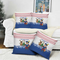 Netherlands Christmas Pillow Cover with Christmas Tree Windmill Piet Character and Tulip Pattern - Wonder Print Shop