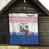 Netherlands Christmas Quilt with Christmas Tree Windmill Piet Character and Tulip Pattern - Wonder Print Shop