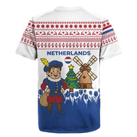 Netherlands Christmas Rugby Jersey with Christmas Tree Windmill Piet Character and Tulip Pattern - Wonder Print Shop