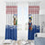 Netherlands Christmas Window Curtain with Christmas Tree Windmill Piet Character and Tulip Pattern - Wonder Print Shop