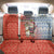 Ecuador Christmas Back Car Seat Cover with Santa Riding Llama Traditional Patterns and Rose Design - Wonder Print Shop