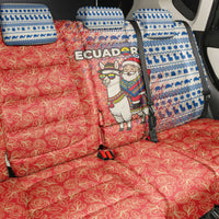 Ecuador Christmas Back Car Seat Cover with Santa Riding Llama Traditional Patterns and Rose Design - Wonder Print Shop