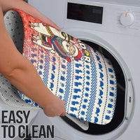 Ecuador Christmas Bathroom Set with Santa Riding Llama Traditional Patterns and Rose Design - Wonder Print Shop