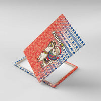 Ecuador Christmas Canvas Wall Art with Santa Riding Llama Traditional Patterns and Rose Design - Wonder Print Shop