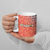 Ecuador Christmas Ceramic Mug with Santa Riding Llama Traditional Patterns and Rose Design - Wonder Print Shop
