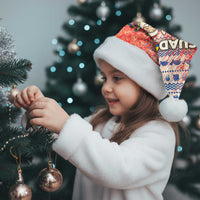 Ecuador Christmas Santa Hat with Santa Riding Llama Traditional Patterns and Rose Design - Wonder Print Shop