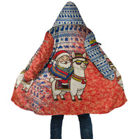 Ecuador Christmas Cloak with Santa Riding Llama Traditional Patterns and Rose Design - Wonder Print Shop