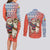 Ecuador Christmas Couples Matching Long Sleeve Bodycon Dress and Long Sleeve Button Shirt with Santa Riding Llama Traditional Patterns and Rose Design - Wonder Print Shop