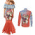 Ecuador Christmas Couples Matching Mermaid Dress and Long Sleeve Button Shirt with Santa Riding Llama Traditional Patterns and Rose Design - Wonder Print Shop