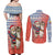 Ecuador Christmas Couples Matching Off Shoulder Maxi Dress and Long Sleeve Button Shirt with Santa Riding Llama Traditional Patterns and Rose Design - Wonder Print Shop