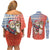 Ecuador Christmas Couples Matching Off Shoulder Short Dress and Long Sleeve Button Shirt with Santa Riding Llama Traditional Patterns and Rose Design - Wonder Print Shop