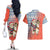 Ecuador Christmas Couples Matching Off The Shoulder Long Sleeve Dress and Hawaiian Shirt with Santa Riding Llama Traditional Patterns and Rose Design - Wonder Print Shop