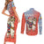 Ecuador Christmas Couples Matching Short Sleeve Bodycon Dress and Long Sleeve Button Shirt with Santa Riding Llama Traditional Patterns and Rose Design - Wonder Print Shop